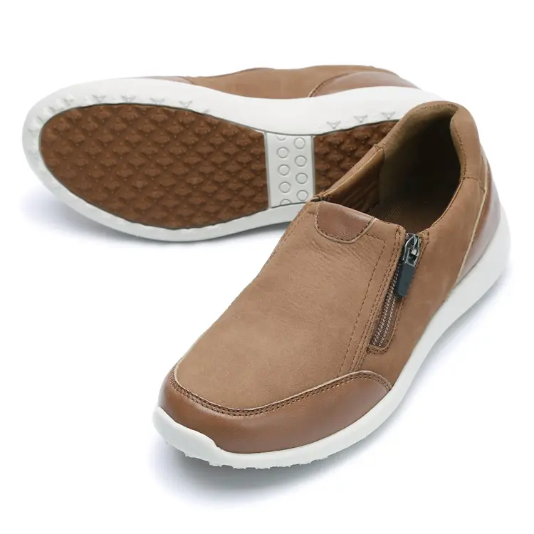 Fujian Oem Odm Service High Quality Classic Styles Luxury Flat Zapatos Sneaker Shoes Men Leather Casual Loafers With Zip Featured Image