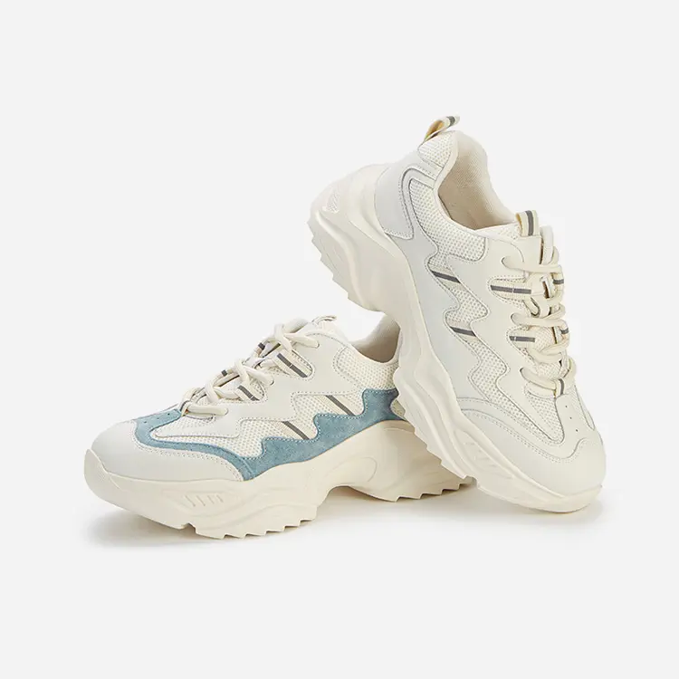 Fujian Supplier Custom Logo Cozy Outsole Beige Fashion Platform Sneaker Shoes Sports For Women And Ladies
